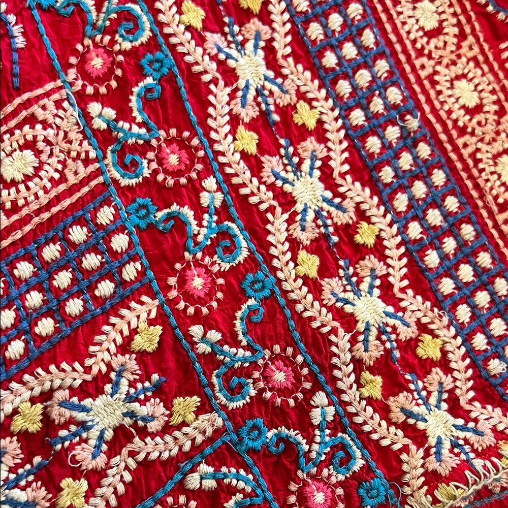 Johnny Was | Embroidered Red Top | Size XS